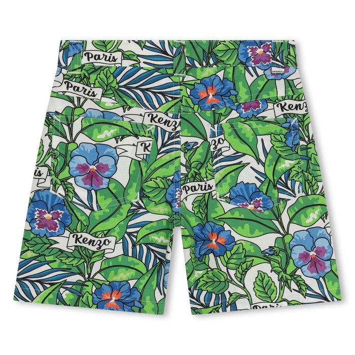 Floral Print Poplin Cotton Shorts