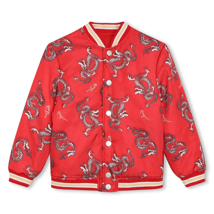 Reversible Dragon Print Bomber Jacket