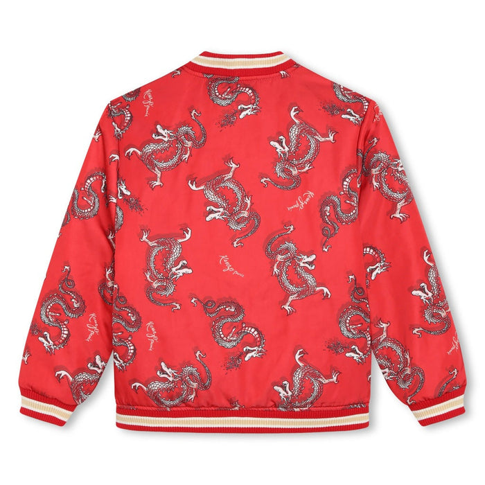 Reversible Dragon Print Bomber Jacket