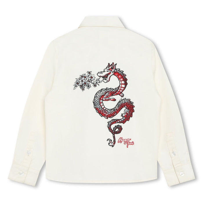 Dragon Embroidered Cotton Shirt