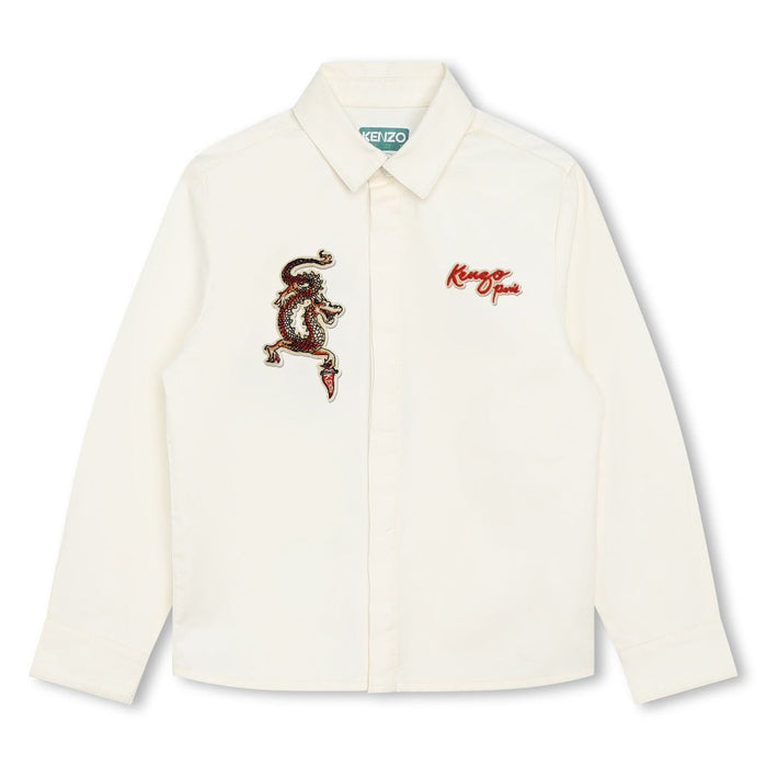 Dragon Embroidered Cotton Shirt