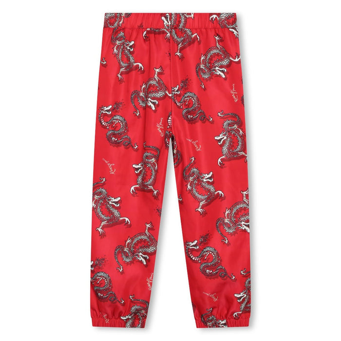 Dragon Print Straight Leg Trousers