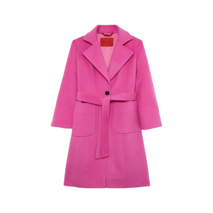 Notched Collar Belted Wool Coat