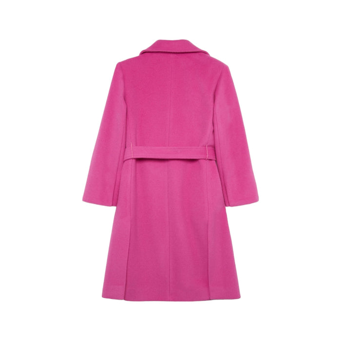 Notched Collar Belted Wool Coat