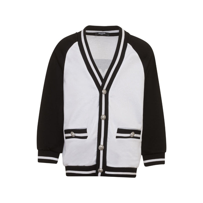 Logo Print Striped Cardigan