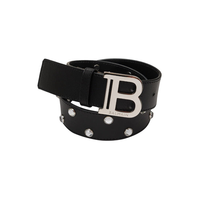 Embellished B Buckle Leather Belt