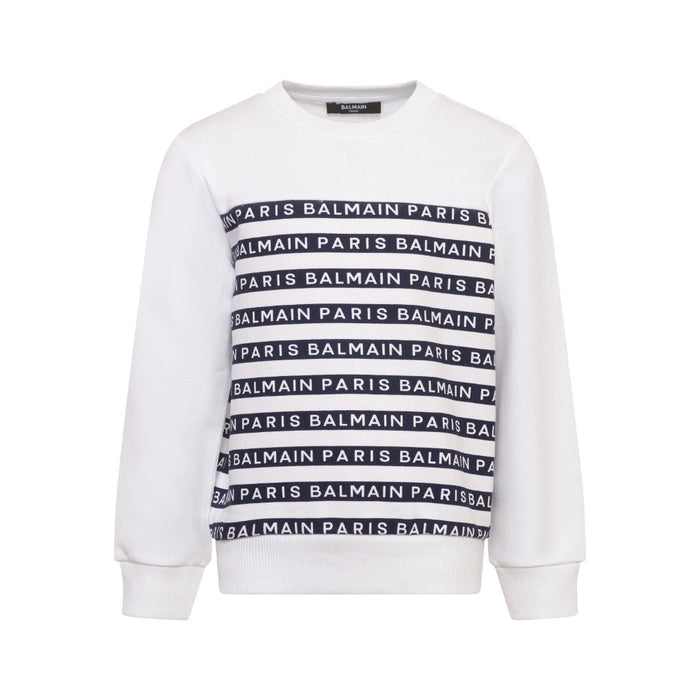 Logo Tape Print Cotton Sweatshirt