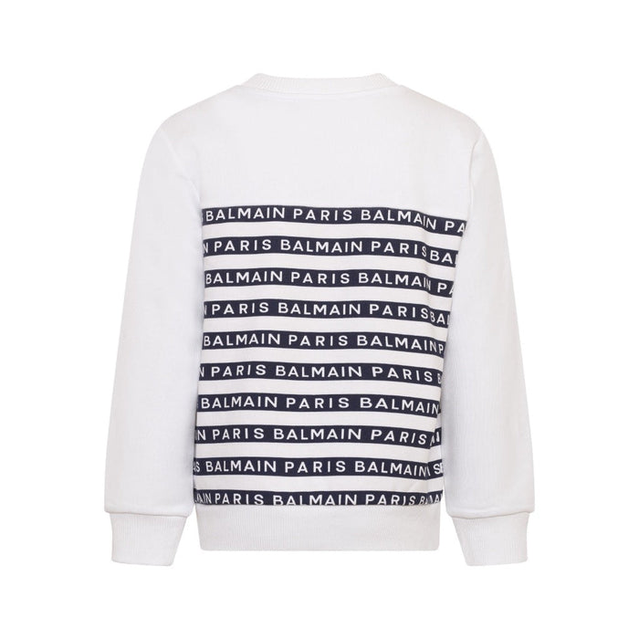 Logo Tape Print Cotton Sweatshirt