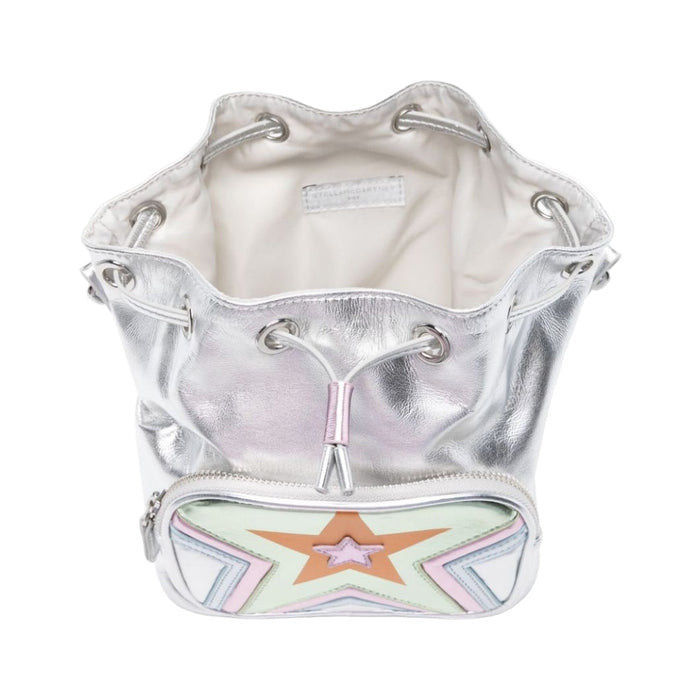 Star Print Metallic Bucket Bag