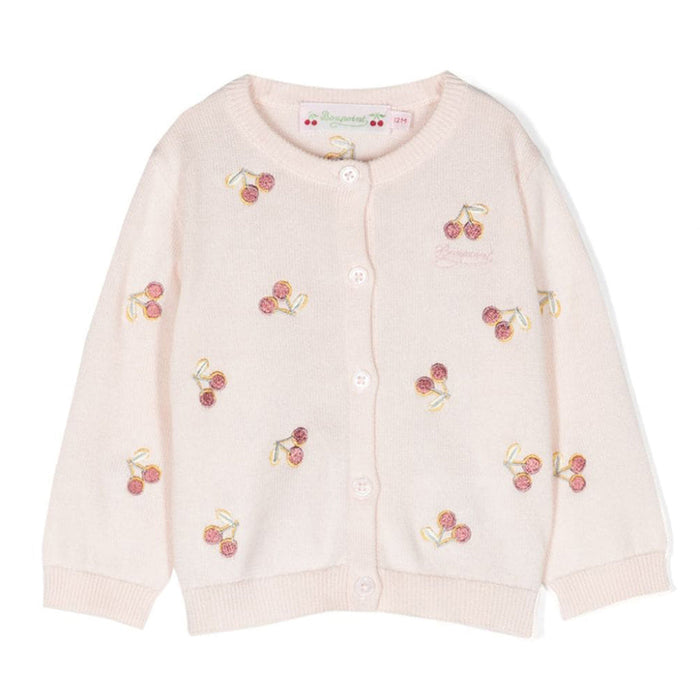 Cherry Embroidered Cotton Cardigan