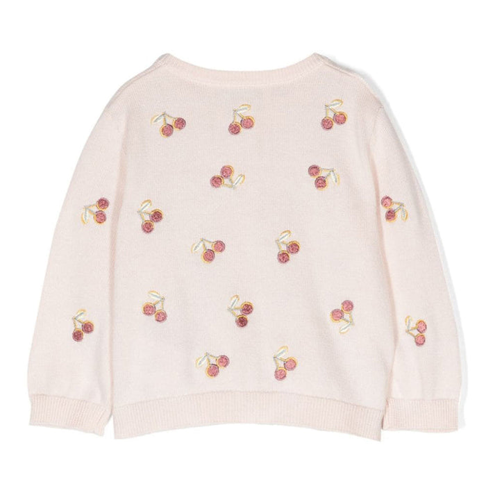 Cherry Embroidered Cotton Cardigan