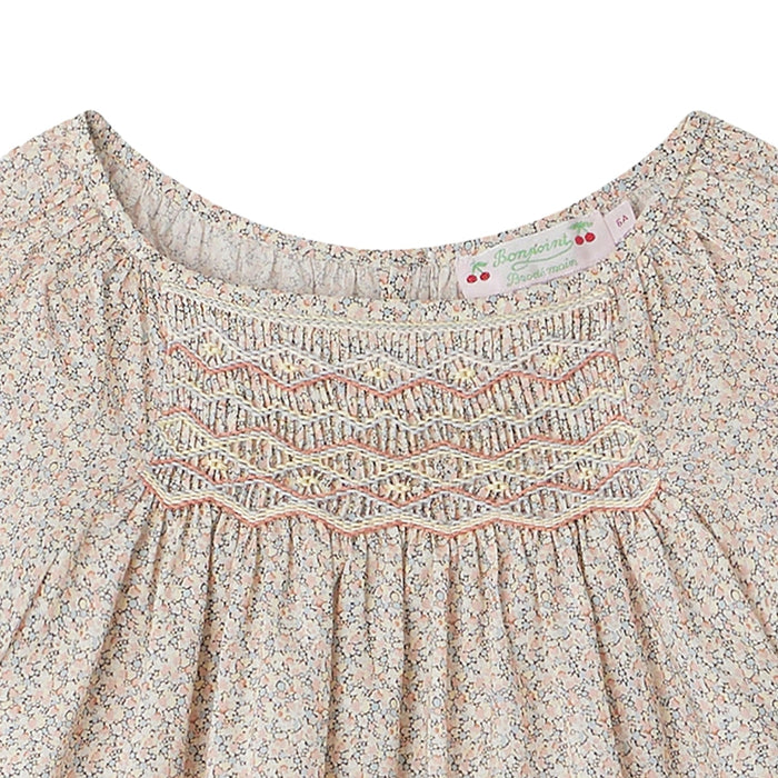 Smocked Ditsy Floral Dress