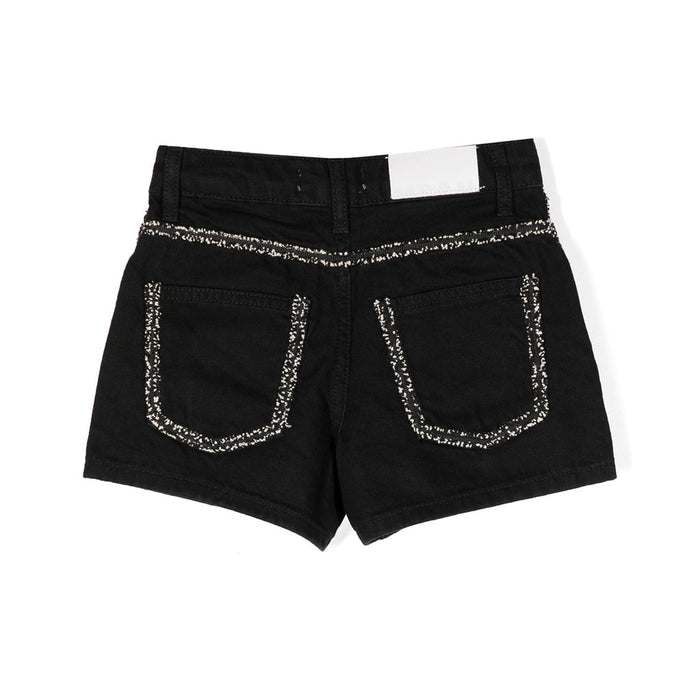 Contrasting Trim Denim Shorts