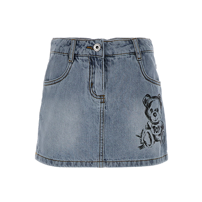 Teddy Bear Denim Skort