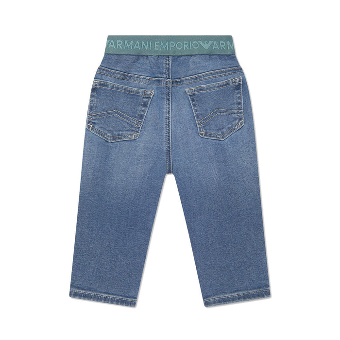 Logo Waistband Straight Leg Jeans