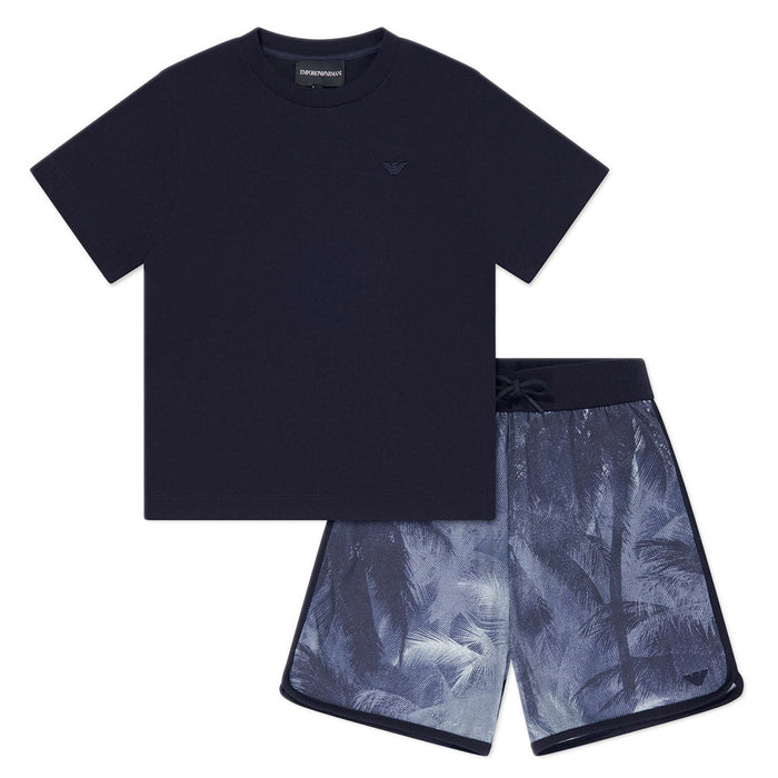 Graphic Print Cotton Shorts Set