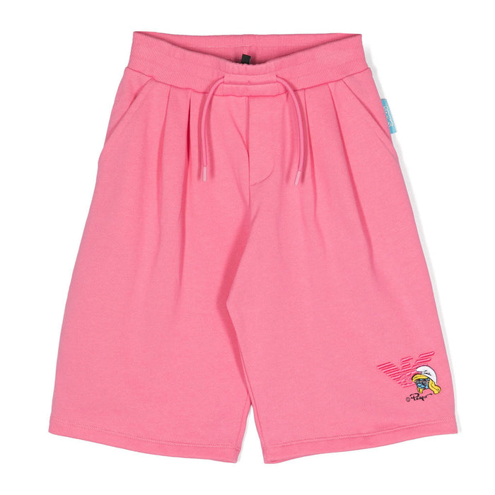 X The Smurfs Logo Appliqué Cotton Shorts