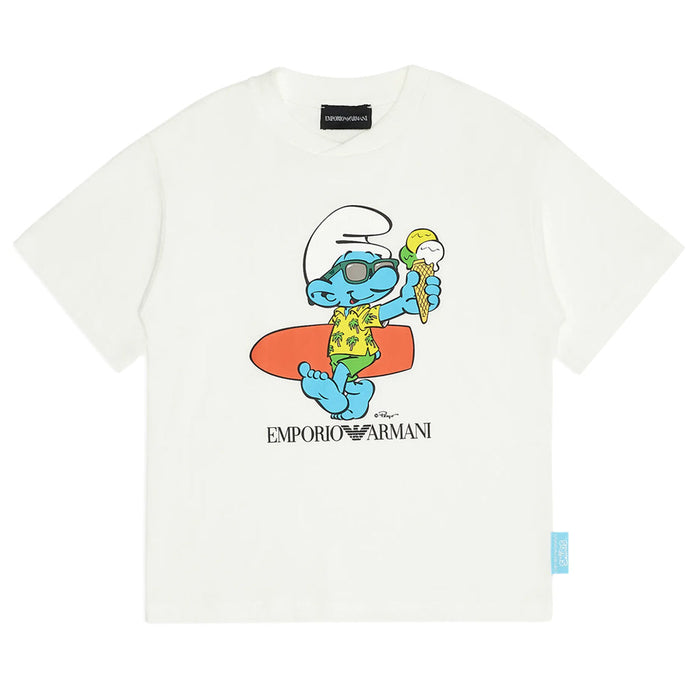 X The Smurfs Logo Print T-shirt