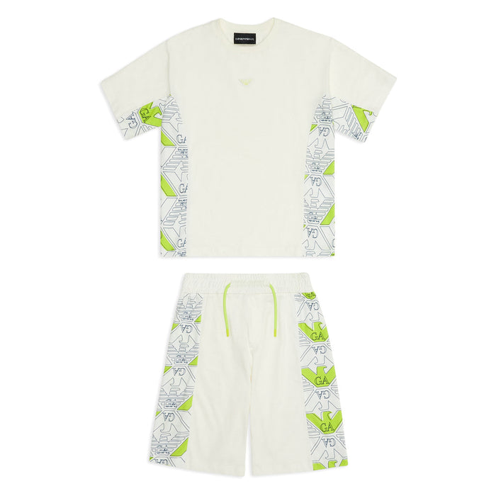 Logo Print Cotton Shorts Set