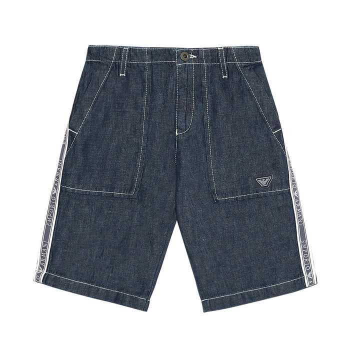 Logo Tape Denim Shorts