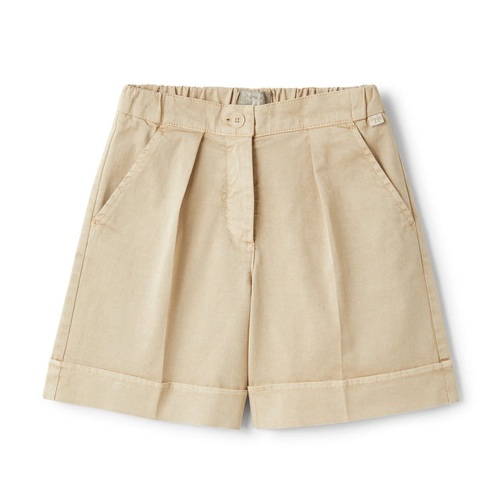 Pleated Cotton Bermuda Shorts