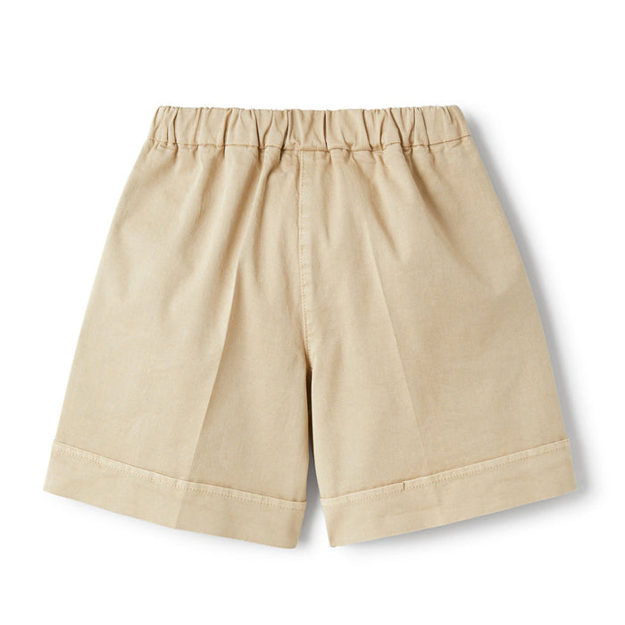 Pleated Cotton Bermuda Shorts