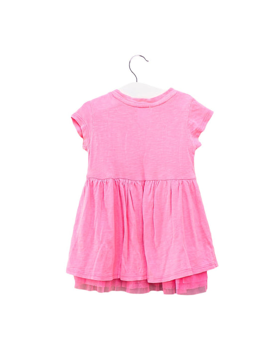 A Pink Short Sleeve Dresses from Seed in size 6-12M for girl. (Back View)