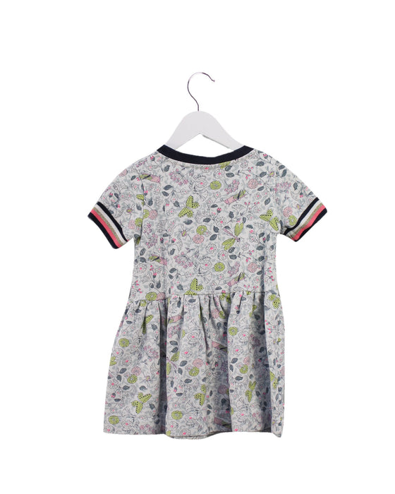 A Green Short Sleeve Dresses from Petit Bateau in size 4T for girl. (Back View)