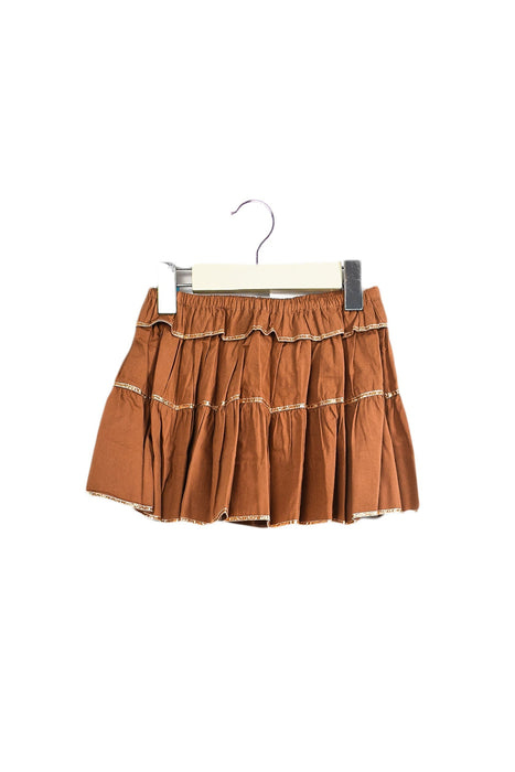 A Brown Short Skirts from Velveteen in size 2T for girl. (Front View)