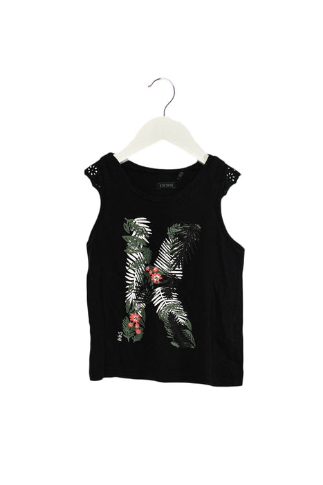 A Black Sleeveless Tops from IKKS in size 4T for girl. (Front View)