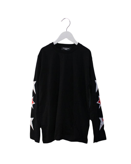 A Black Long Sleeve Tops from Neil Barrett Kids in size 10Y for boy. (Front View)