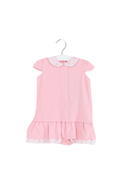 A Pink Short Sleeve Dresses from Armani in size 6-12M for girl. (Front View)