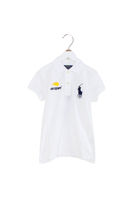 A White Short Sleeve Polos from Polo Ralph Lauren in size 7Y for girl. (Front View)