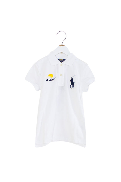 A White Short Sleeve Polos from Polo Ralph Lauren in size 7Y for girl. (Front View)