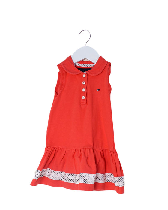 A Pink Sleeveless Dresses from Tommy Hilfiger in size 2T for girl. (Front View)