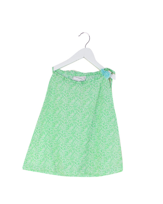 A Green Sleeveless Dresses from Excuse My French in size 2T for girl. (Front View)