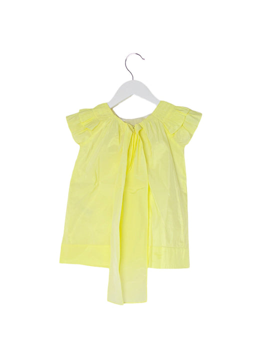 A Yellow Short Sleeve Dresses from Il Gufo in size 2T for girl. (Back View)