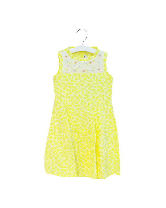 A Yellow Sleeveless Dresses from Simonetta in size 8Y for girl. (Front View)