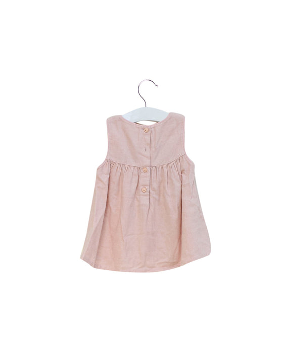 A Pink Sleeveless Dresses from Kingkow in size 6-12M for girl. (Back View)