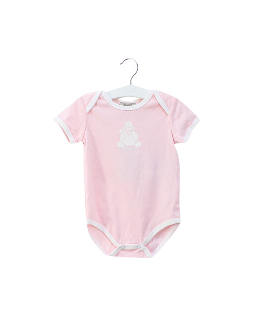 A Pink Short Sleeve Bodysuits from Armani in size 6-12M for girl. (Front View)