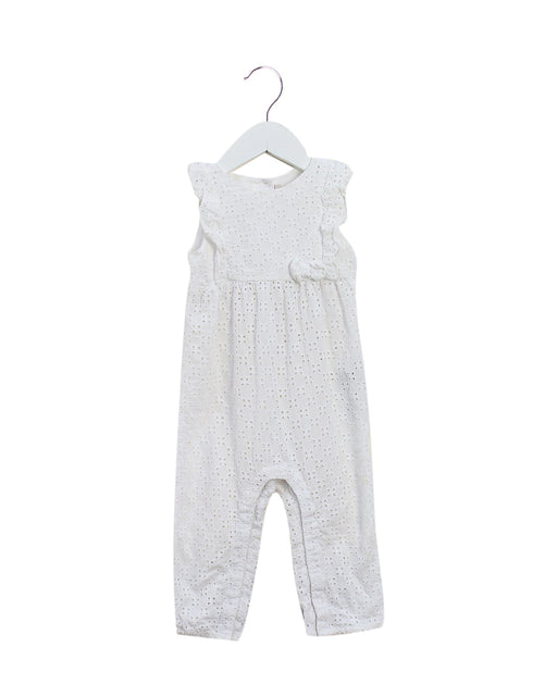 A White Sleeveless Jumpsuits from Chicco in size 6-12M for girl. (Front View)