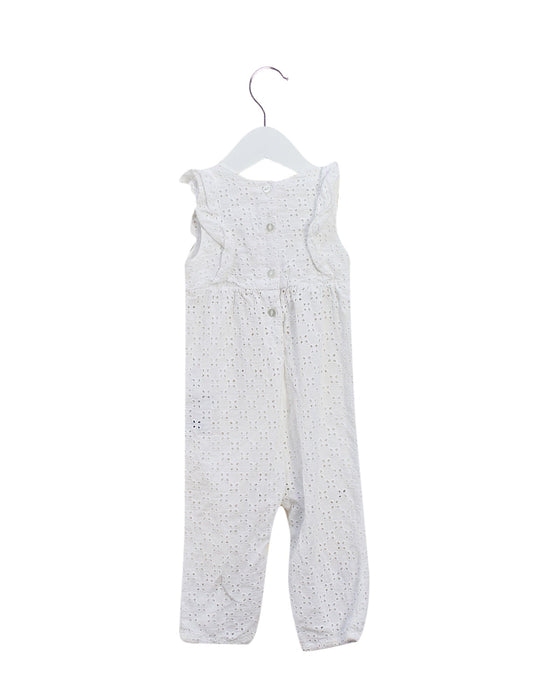 A White Sleeveless Jumpsuits from Chicco in size 6-12M for girl. (Back View)