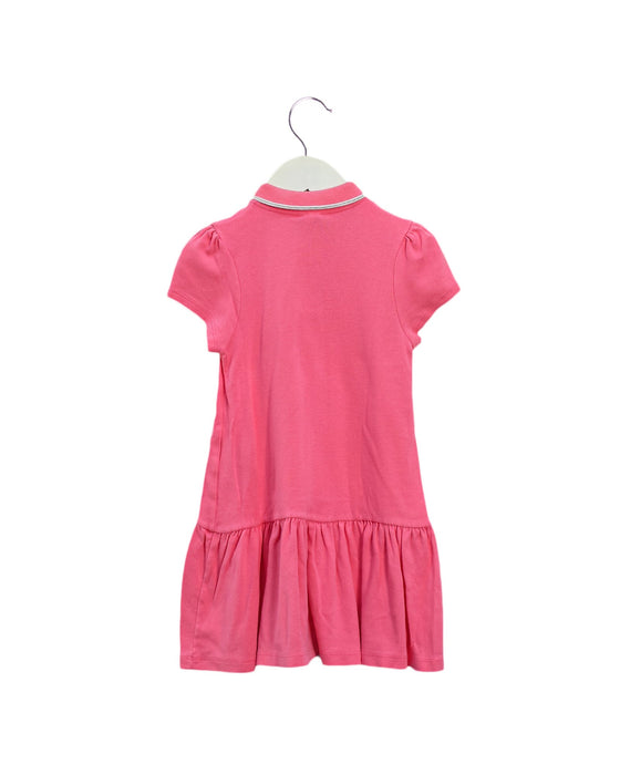 A Pink Short Sleeve Dresses from Petit Bateau in size 4T for girl. (Back View)