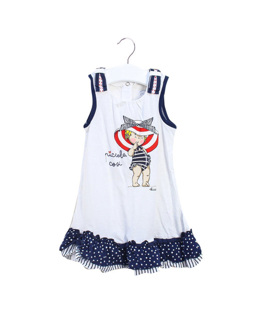 A White Sleeveless Dresses from Chicco in size 6-12M for girl. (Front View)