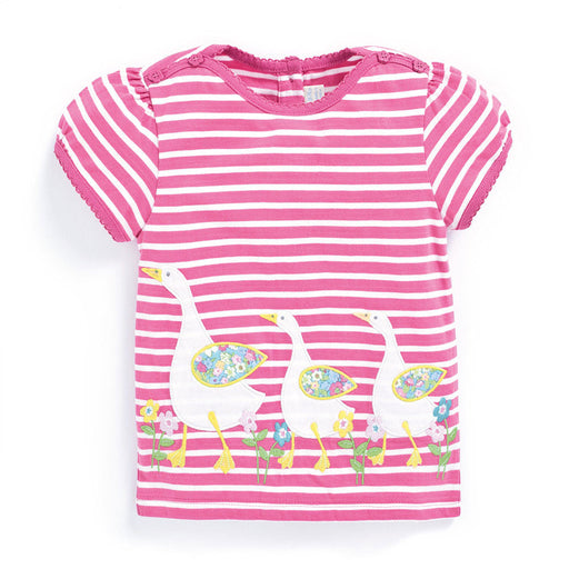 A Pink Short Sleeve T Shirts from Jojo Maman Bébé in size 12-18M for girl. (Front View)