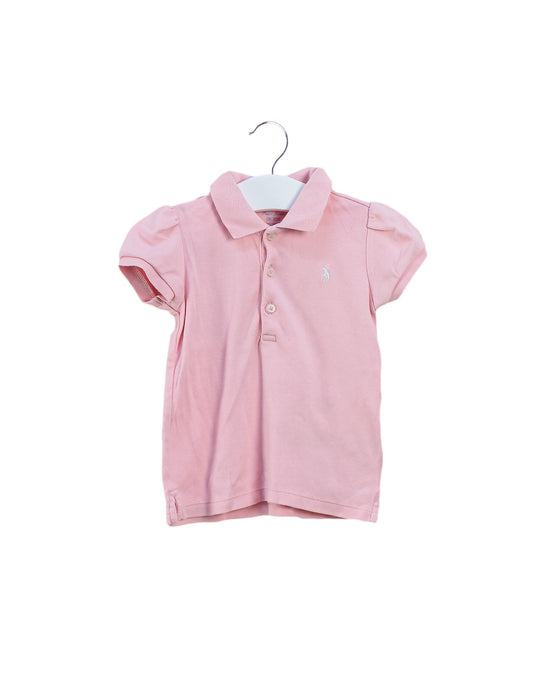 A Pink Short Sleeve Polos from Ralph Lauren in size 12-18M for girl. (Front View)