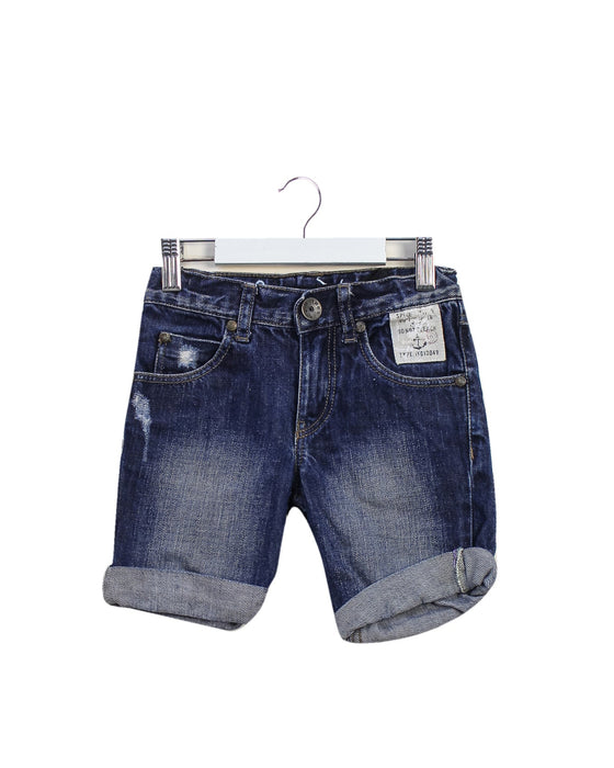 A Navy Shorts from IKKS in size 5T for girl. (Front View)