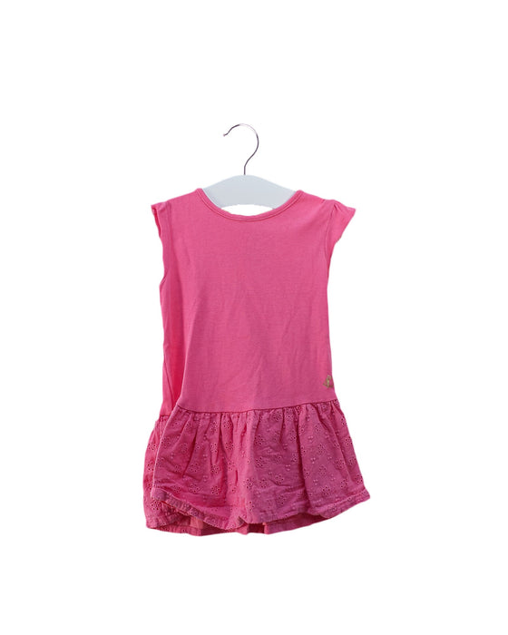 A Pink Sleeveless Dresses from Petit Bateau in size 6-12M for girl. (Front View)