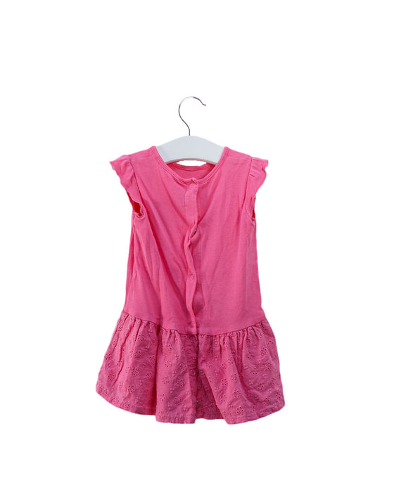 A Pink Sleeveless Dresses from Petit Bateau in size 6-12M for girl. (Back View)