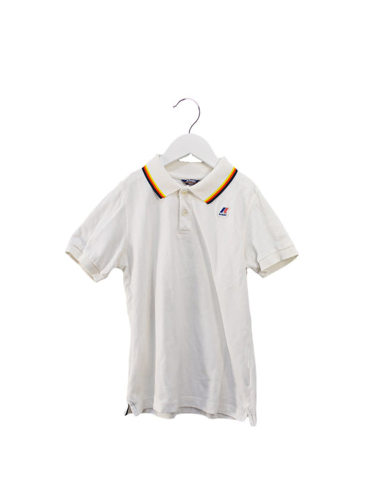 A White Short Sleeve Polos from K-Way in size 10Y for boy. (Front View)